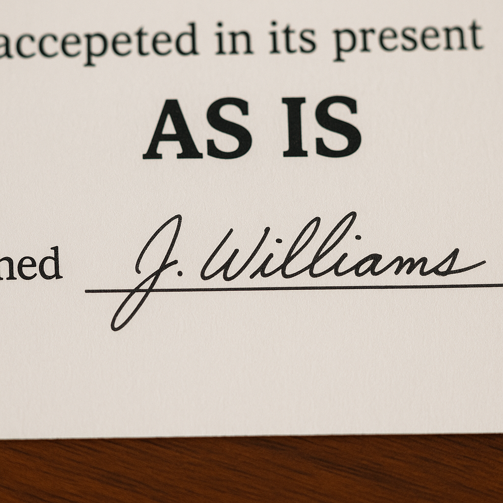 Arizona As Is Bill of Sale