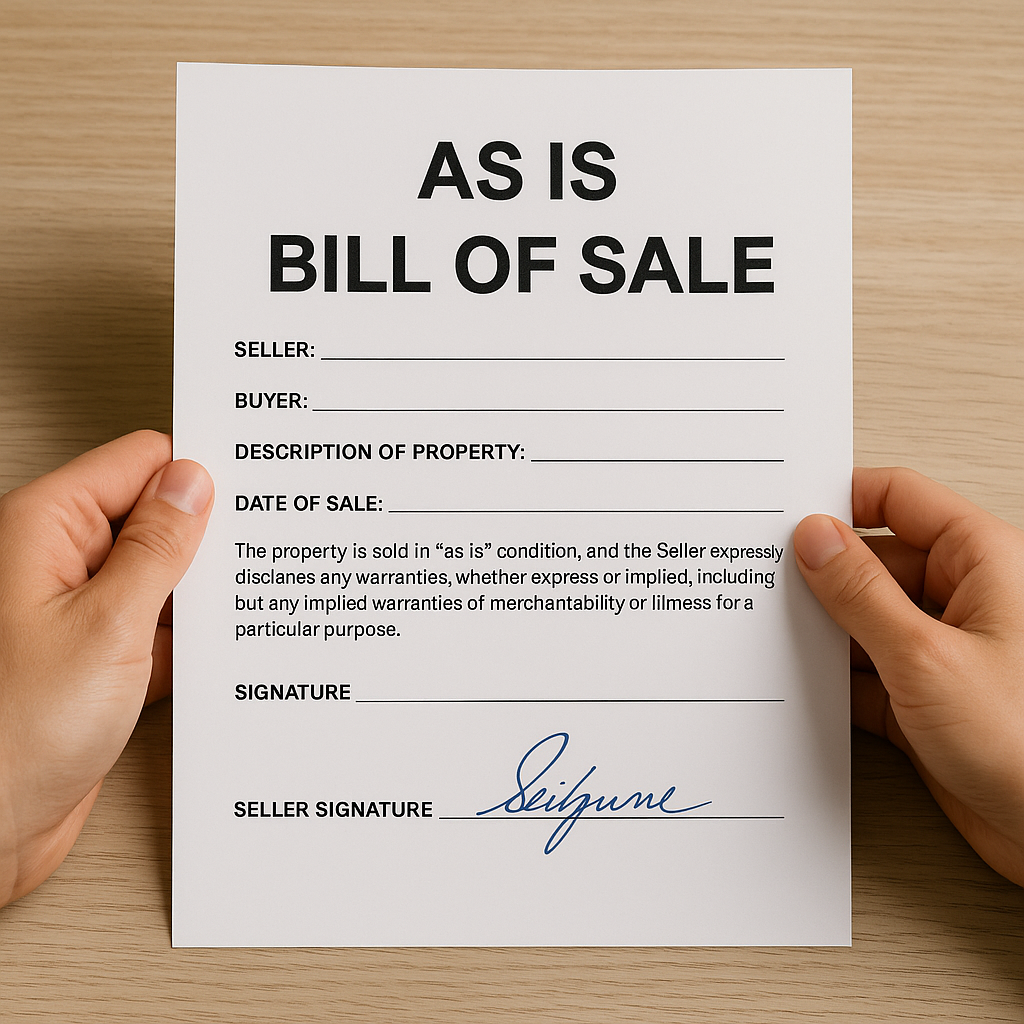As Is Bill of Sale